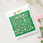 HO HO Weihnachts-Textmuster weiß grün rot Geschenktütchen (Versiegelt)