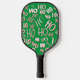 HO HO Weihnachts-Textmuster weiß grün rot Pickleball Schläger