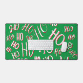 HO HO Weihnachts-Textmuster weiß grün rot Schreibtischunterlage (Tastatur & Maus)