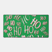 HO HO Weihnachts-Textmuster weiß grün rot Schreibtischunterlage (Vorderseite)