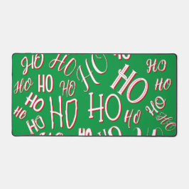 HO HO Weihnachts-Textmuster weiß grün rot Schreibtischunterlage
