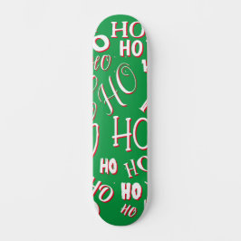HO HO Weihnachts-Textmuster weiß grün rot Skateboard