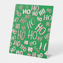 HO HO Weihnachts-Textmuster weiß grün rot