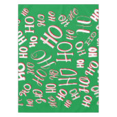 HO HO Weihnachts-Textmuster weiß grün rot Tischdecke (Vorderseite)