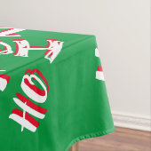 HO HO Weihnachts-Textmuster weiß grün rot Tischdecke (Beispiel)