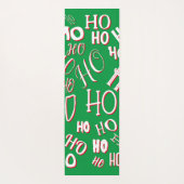 HO HO Weihnachts-Textmuster weiß grün rot Yogamatte (Rückseite)