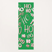 HO HO Weihnachts-Textmuster weiß grün rot Yogamatte (Vorderseite)