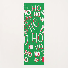 HO HO Weihnachts-Textmuster weiß grün rot Yogamatte