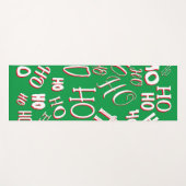 HO HO Weihnachts-Textmuster weiß grün rot Yogamatte (Vorderseite (Horizontal))