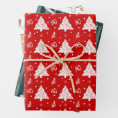 Ho ho Weihnachtsbäume und Pilzmuster Niedlich Geschenkpapier Set (Beispiel)