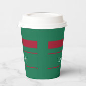 Ho Ho Weihnachtsfarben Grün und Rot Pappbecher (Links)