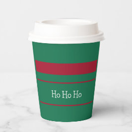 Ho Ho Weihnachtsfarben Grün und Rot Pappbecher
