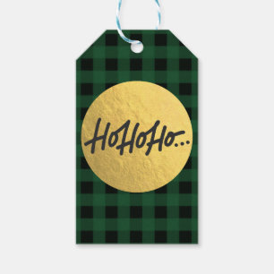 HO HO Weihnachtsfeiertag Green Buffalo Kariert Geschenkanhänger
