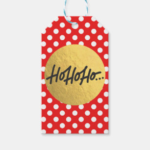 HO HO Weihnachtsfeiertag Red White Polka Dots Geschenkanhänger