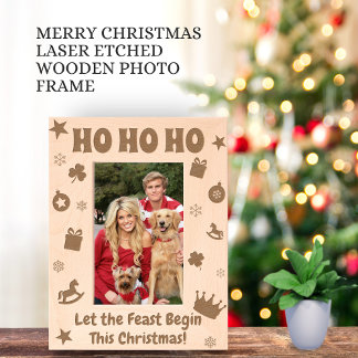 HO HO Weihnachtsgrüße Personalisiertes Geschenk Geätzte Rahmen