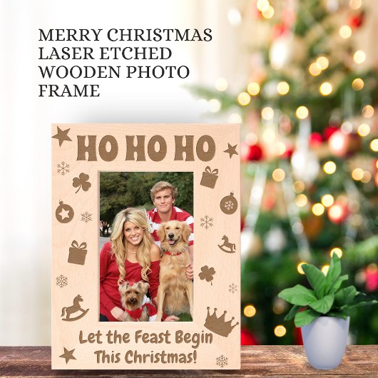 HO HO Weihnachtsgrüße Personalisiertes Geschenk Geätzte Rahmen