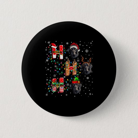 Ho Ho Weihnachtsmannmütze Elf Matching Labrador Re Button (Vorderseite)