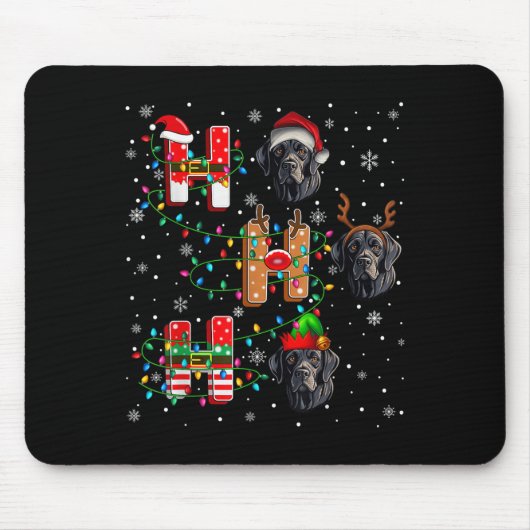 Ho Ho Weihnachtsmannmütze Elf Matching Labrador Re Mousepad (Vorne)