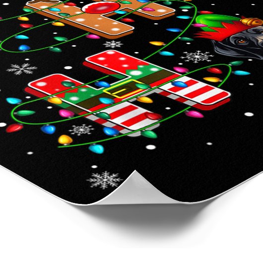 Ho Ho Weihnachtsmannmütze Elf Matching Labrador Re Poster (Ecke)