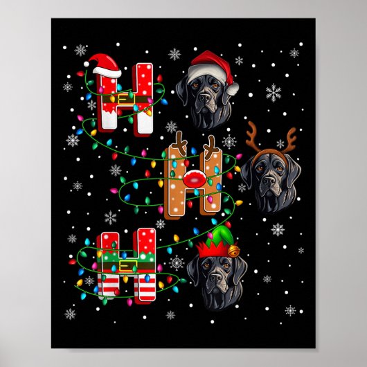 Ho Ho Weihnachtsmannmütze Elf Matching Labrador Re Poster (Vorne)