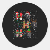 Ho Ho Weihnachtsmannmütze Elf Matching Labrador Re Runder Aufkleber (Vorderseite)