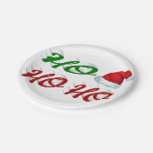 Ho Ho Weihnachtsmannmütze Rot-Grün-Drehbuch Weihna Pappteller (Schrägansicht)