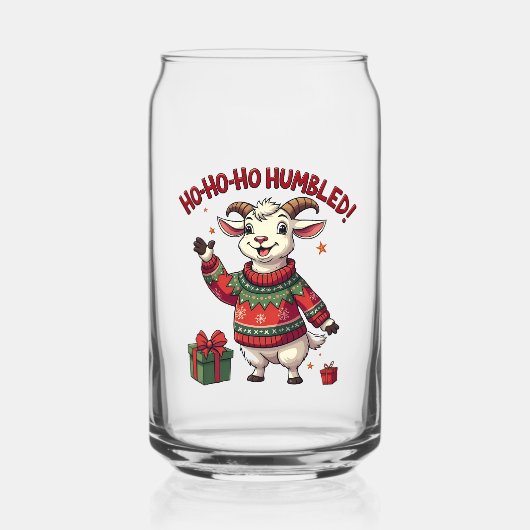 Ho Ho Weihnachtsmannmütze Weihnachtsziege Dosenglas (Vorderseite)