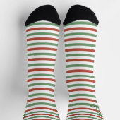 Ho Ho Weihnachtssocken, rote grüne Streifen Socken (Oben)