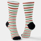 Ho Ho Weihnachtssocken, rote grüne Streifen Socken (Gewinkelt)