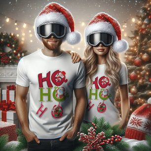 HO HO Weihnachtsweiße T - Shirt