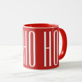 HO HO - weiß auf rot Tasse