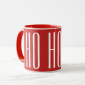 HO HO - weiß auf rot Tasse (Vorderseite Links)