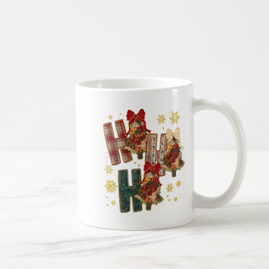 Ho Ho Xmas Ho Patchwork Coquette Cow Kariert Weihn Kaffeetasse (Rechts)