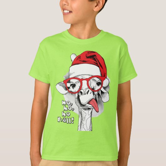 Ho Ho Y’all Giraffe Boys T - Shirt (Vorderseite)