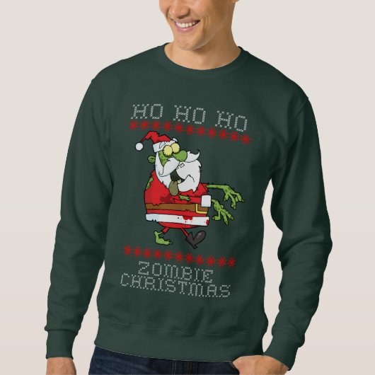 Ho Ho Zombie Weihnachten Ugly Sweater Sweatshirt (Vorderseite)