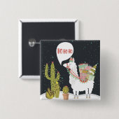 Ho-HoHo Feiertags-Lama Button (Vorne & Hinten)