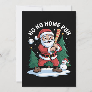 Ho Home Run Weihnachten Santa Baseball Schneemann Einladung