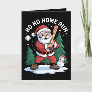 Ho Home Run Weihnachten Santa Baseball Schneemann Karte