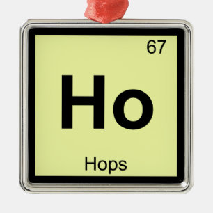 HO - Hopfen - Chemie - Periodisches Tabellensymbol Silbernes Ornament