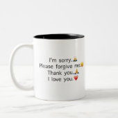 Ho oponopono Gebets-Tasse Zweifarbige Tasse (Links)