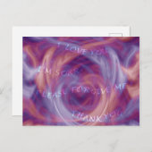 Ho' oponopono Lila Smoke Postkarte (Vorne/Hinten)