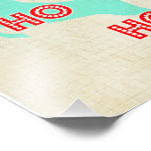 Ho Rentiere Roter Blauer Jahrgang Weihnachten Fotodruck (Ecke)