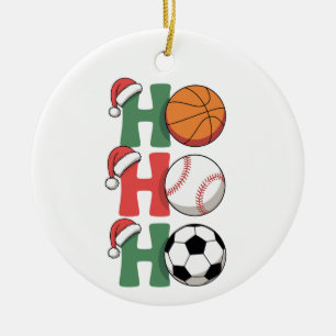 Ho Santa Weihnachten Basketball Baseball Fußball X Keramik Ornament