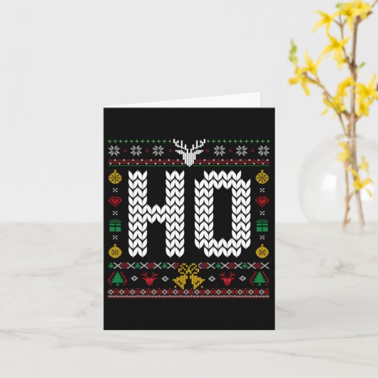HO - Wo mein Ho bei Ugly Christmas Sweater Match i Karte (Gelbe Blume)