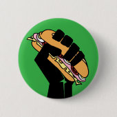 Hoagie Sandwich Guy Fist Resist Anti Trump Button (Vorderseite)
