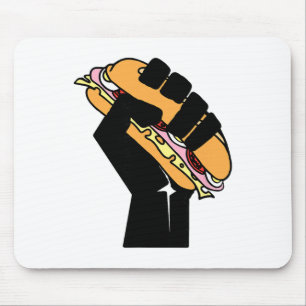 Hoagie-Sandwich-Typ schwarze Faust widersteht Fasc Mousepad