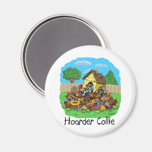 Hoarder Collie Magnet (Vorderseite/Rückseite)