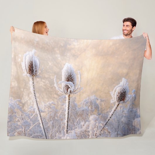 Hoarfrost Teasels im Winter ein Foto Landschaftlic Fleecedecke (Beispiel)