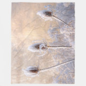 Hoarfrost Teasels im Winter ein Foto Landschaftlic Fleecedecke (Vorderseite)