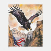 Hoaring American Bald Eagle USA Flagge Fotografy Fleecedecke (Vorderseite)